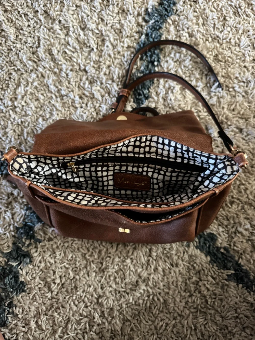 Moda Luxe Brown Crossbody Shoulder Bag